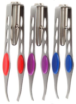 Trenton Gifts Trenton Gifts Stainless Steel Tweezers with LED Light for Precision Hair Removal Set of 3 