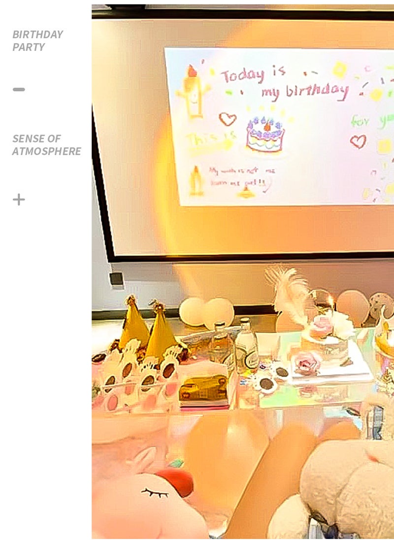 MaBaby - Happy Birthday Projection Lamp Photography Prop Projector Light  Delicate and Portable Projection, Aesthetic Decoration Night Light Projector, Photo Background Map - Image 1