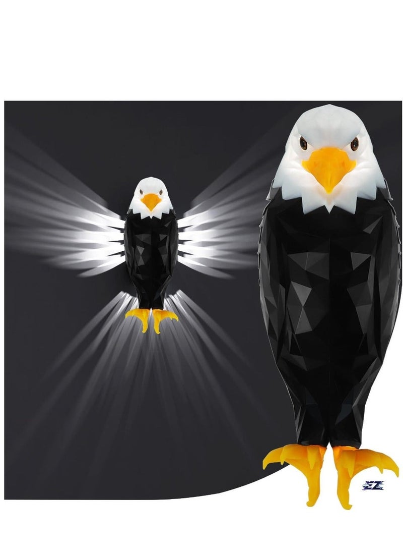 ELTRAZONE Bald Eagle Wall Light – American Eagle Night Light with Remote Control – Magnetic Wall Mounted Eagle Lamp for Bedroom, Living Room & Hallway – Battery Operated & Removable Charging Eagle Light - Image 1