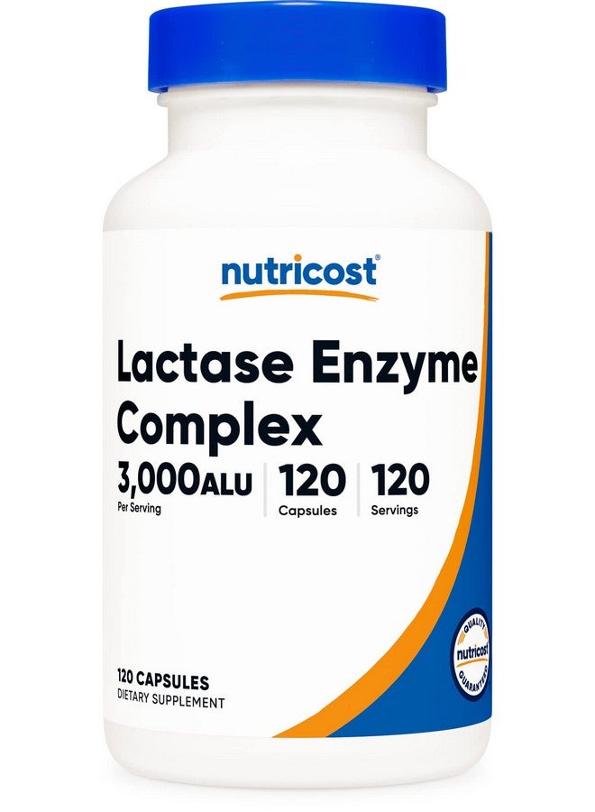 Nutricost Lactase Enzyme Complex 3000 Fcc Alu 120 Vegetarian Capsules Nongmo Gluten Free 120 Servings - Image 1
