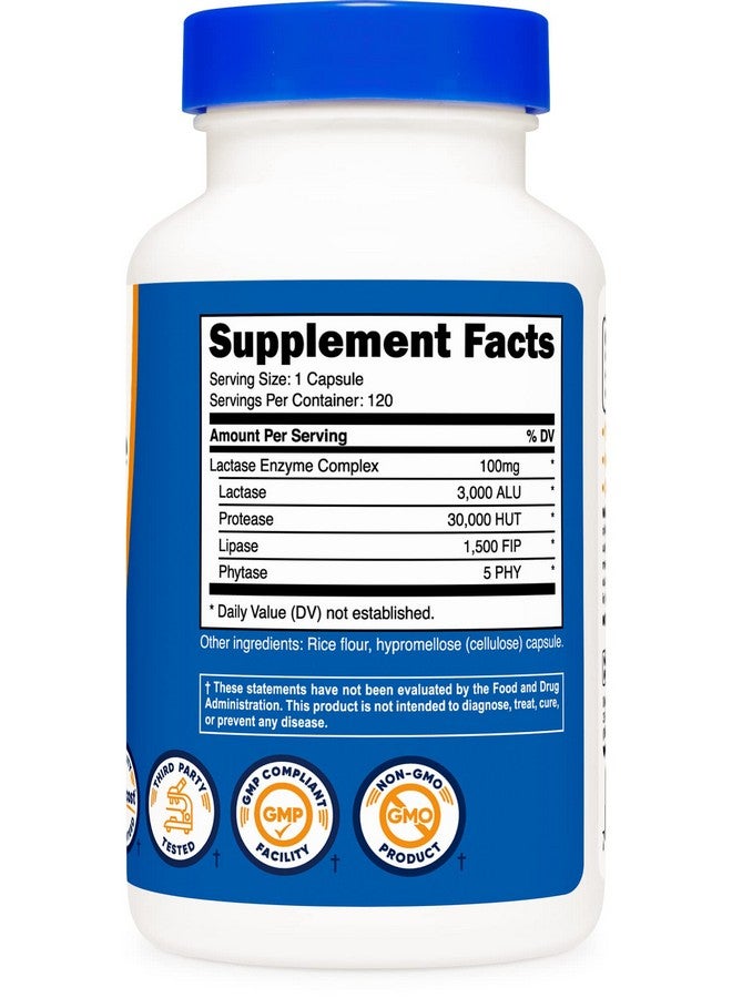 Nutricost Lactase Enzyme Complex 3000 Fcc Alu 120 Vegetarian Capsules Nongmo Gluten Free 120 Servings - Image 5