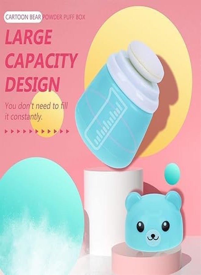 Ephemeral Abhiyant Baby Powder Puff Box – Bear Design | Refillable Dispenser with Soft Applicator for Newborns & Infant | Compact & Travel-Friendly Container (Multicolor Any One) - Image 4