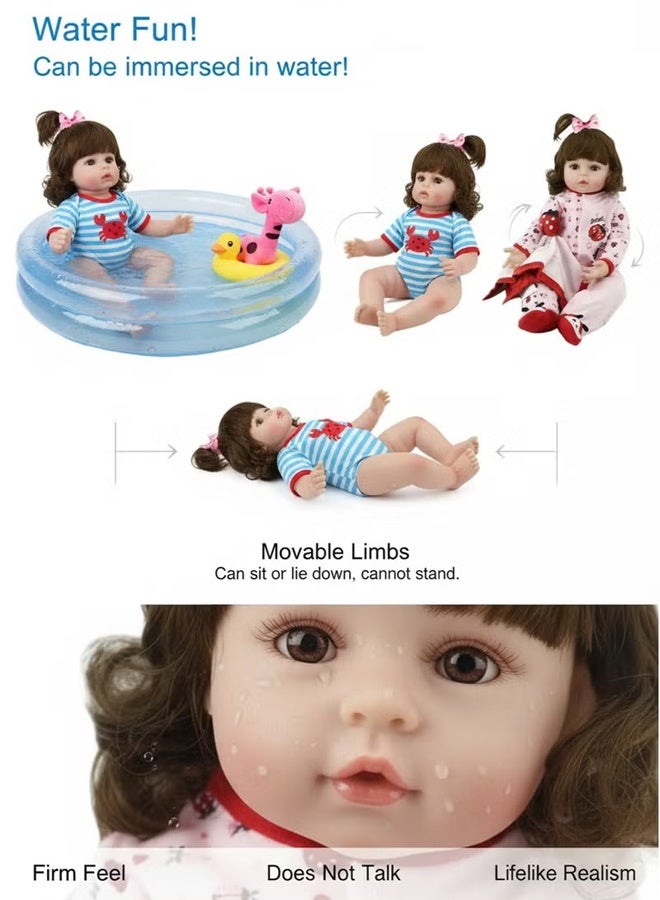 بيوينتي دمية الطفل المولودة من جديد 22 بوصة واقعية دميات الطفل حديث الولادة - وزن الحياة مع بنات دمية السيليكون الناعمة مع لعبة فاخرة وملابس دمية لسن 3+ - Image 5