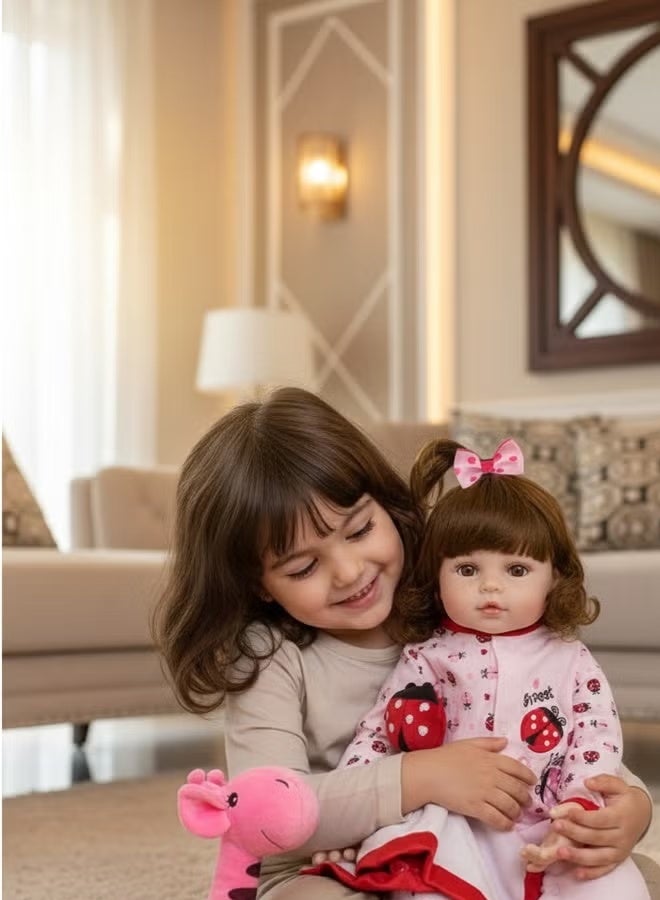 بيوينتي دمية الطفل المولودة من جديد 22 بوصة واقعية دميات الطفل حديث الولادة - وزن الحياة مع بنات دمية السيليكون الناعمة مع لعبة فاخرة وملابس دمية لسن 3+ - Image 2