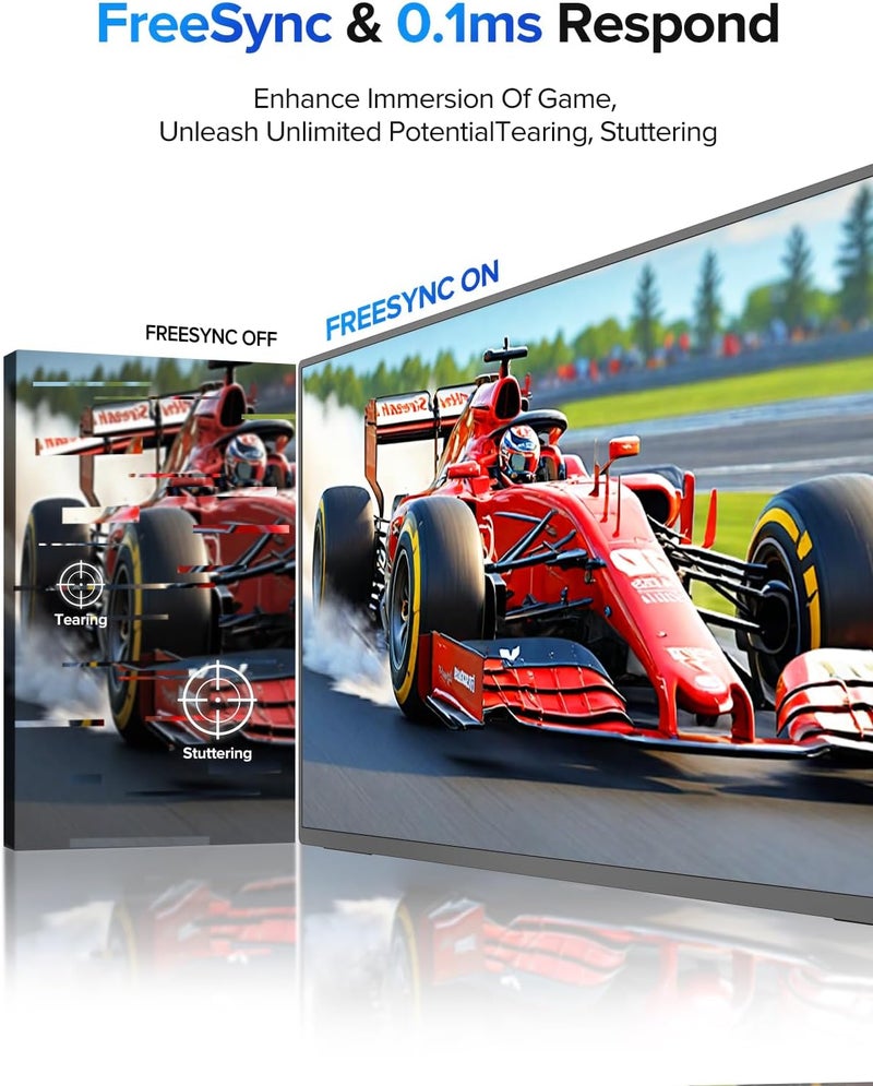 24.5" 2K Portable Monitor Touchscreen, 165Hz Gaming Monitor FreeSync 0.1ms Fast IPS Large Screen, Built-in 180° Adjustable Stand/VESA, USB-C HDMI Second Screen for Laptop, Phone, Game Console - Image 4