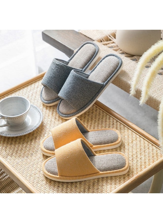 GUOLUOFEI Guoluofiya Linen Slippers For Men, Spring And Autumn Indoor Home Use, Floor Slippers For Couples, Linen Cloth Slippers, Yellow Size 40-41 - Image 3