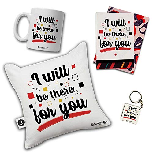 Jhingalala Jhingalala I Will Be There for You Printed Cushion Mug Key Chain Greeting Card Combo Gift Pack Birthday Gift for Wife Birthday Gift for Girlfriend Gift for Friends Gift for Friend Birthday - Image 2