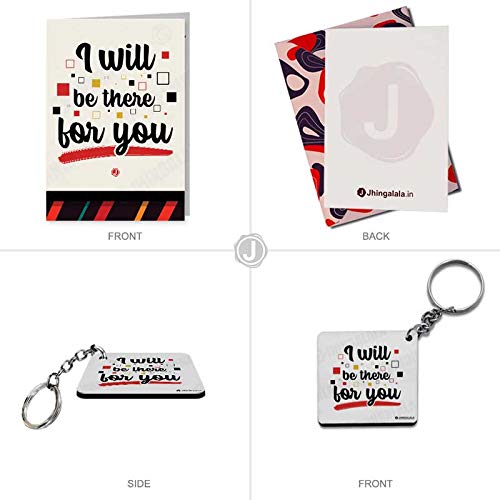 Jhingalala Jhingalala I Will Be There for You Printed Cushion Mug Key Chain Greeting Card Combo Gift Pack Birthday Gift for Wife Birthday Gift for Girlfriend Gift for Friends Gift for Friend Birthday - Image 5