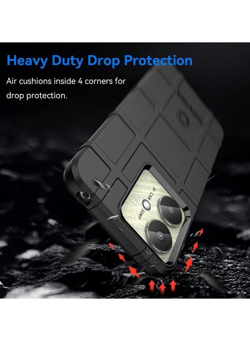 URBBKING Shockproof Protection Phone Case for Redmi 13C 4G/Redmi 13C 5G/Poco M6 5G/Poco C65 4G Black - Image 3