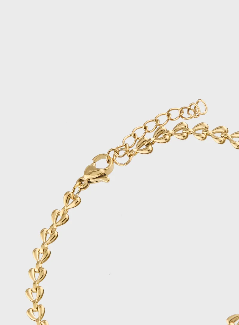 Staurtz Linked Heart Bracelet
