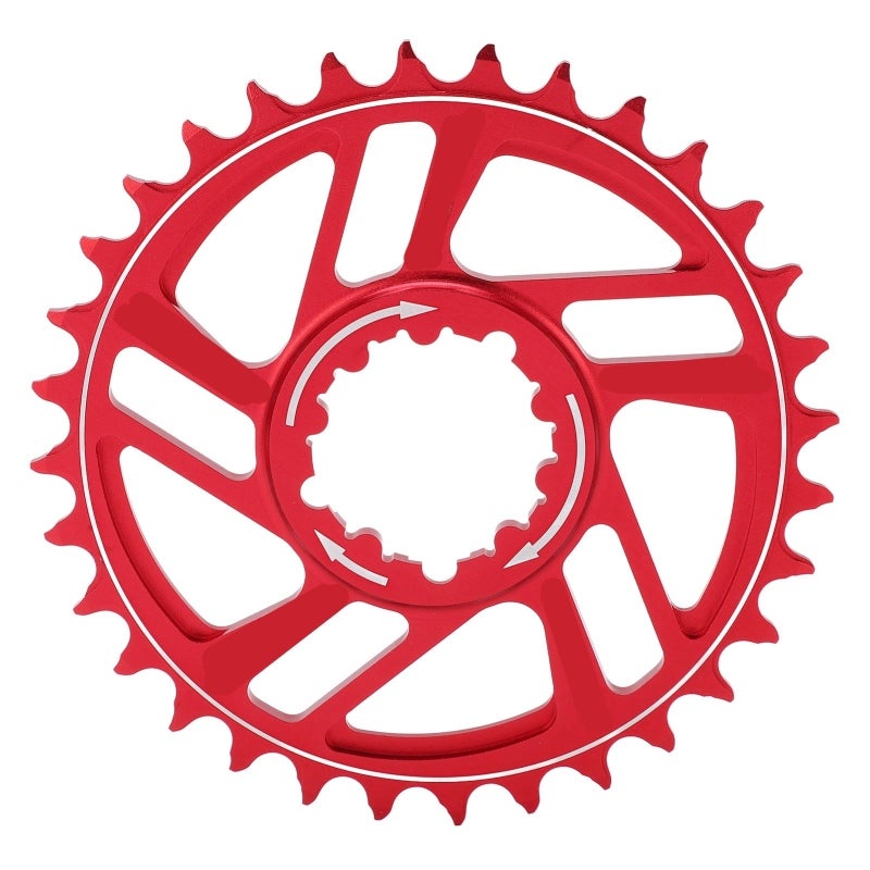 LeBycle Direct Mount Chainring 32T Aluminum Alloy Mountain Bike Chainring - 3mm Offset Anodized Red for 8-11 Speed Smooth Ride - Image 1