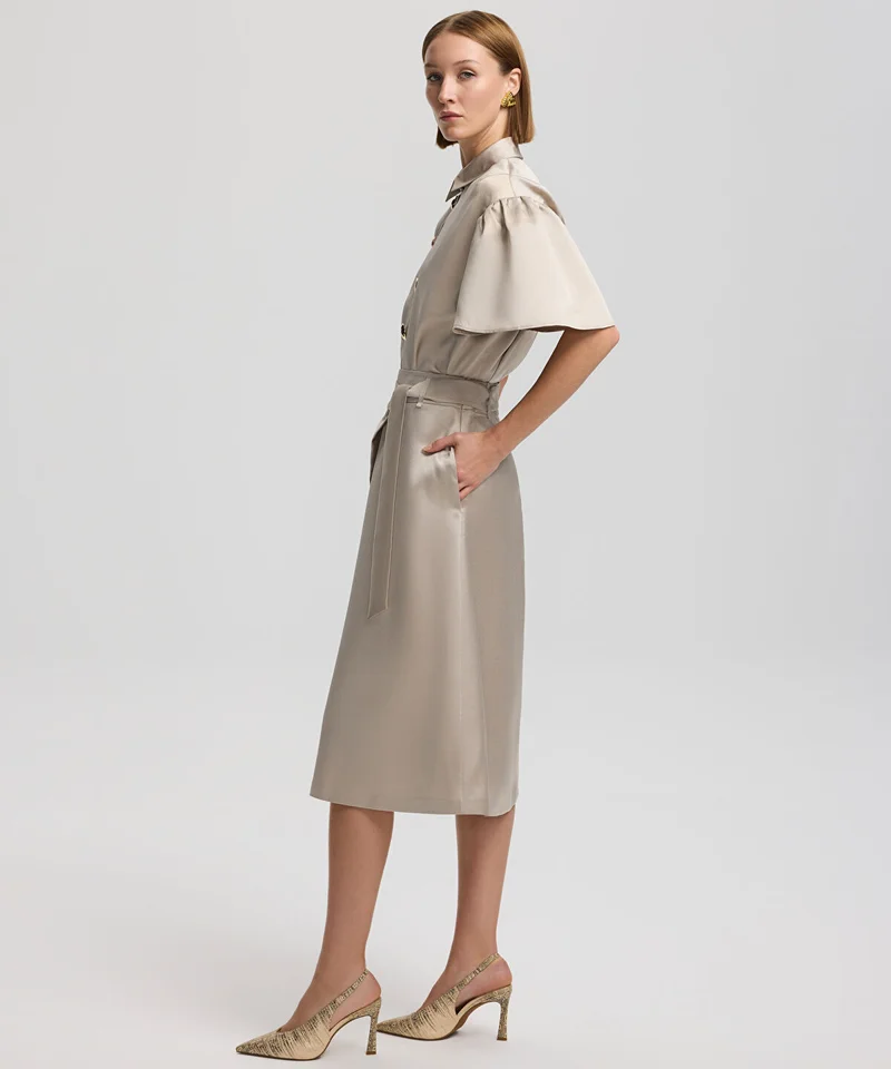 Ipekyol Belted Satin Skirt
