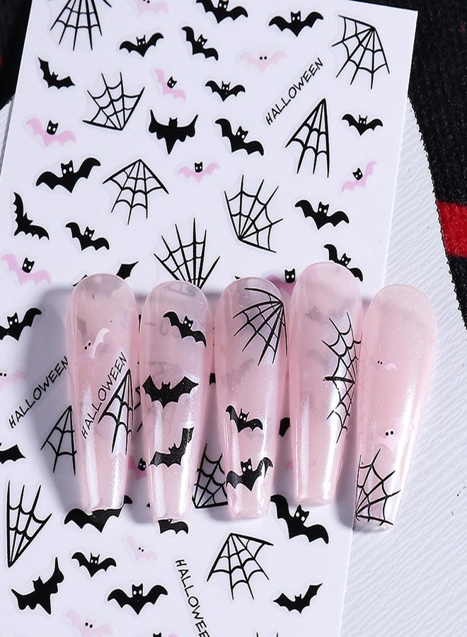 TailaiMei 6 Sheets Halloween Nail Stickers, Pumpkin Bat Bone Butterflies Self-Adhesive Nail Art Decals for DIY Nail Decorations (2506) - Image 5
