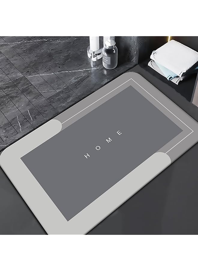 سجادة حمام سريعة الجفاف، سجادة أرضية فائقة الامتصاص لغرفة المعيشة، قاعدة مطاطية غير قابلة للانزلاق، سهلة التنظيف، سجادة حمام بسيطة، سجادة مطبخ، رمادي فاتح 40X60 سم