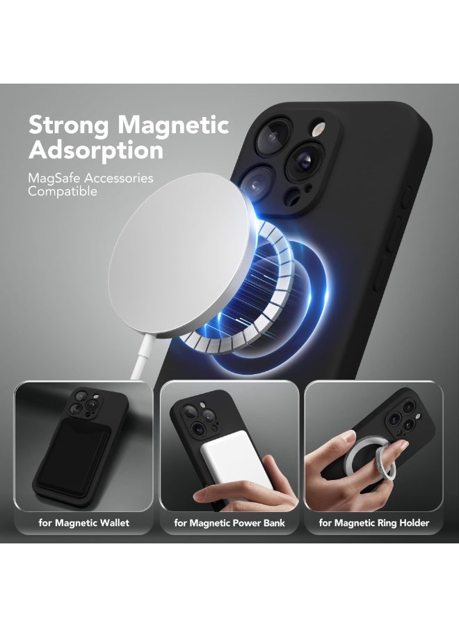 SUYDANBOX Magnetic for iPhone 16 Pro Max Case, Compatible with MagSafe, [Full Camera Protection][Screen Protector] Silicone Shockproof Protective Phone Case for iPhone 16 Pro Max 6.9", Black - Image 2