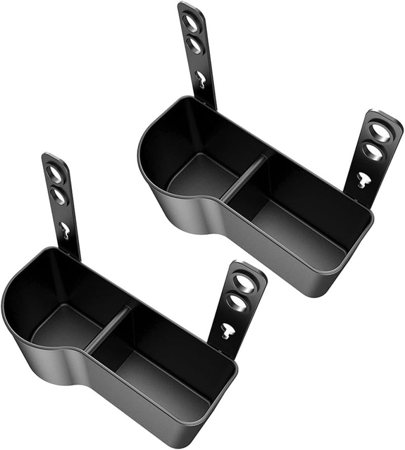 Car Backseat Cup Holder and Snack Tray, 2pcs Adjustable Dividers Vehicle Drink Holder Organizer, Universal Automotive Storage for Car Headrest, Black - Image 1
