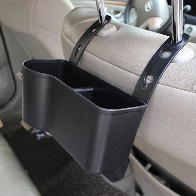 Car Backseat Cup Holder and Snack Tray, 2pcs Adjustable Dividers Vehicle Drink Holder Organizer, Universal Automotive Storage for Car Headrest, Black - Image 5
