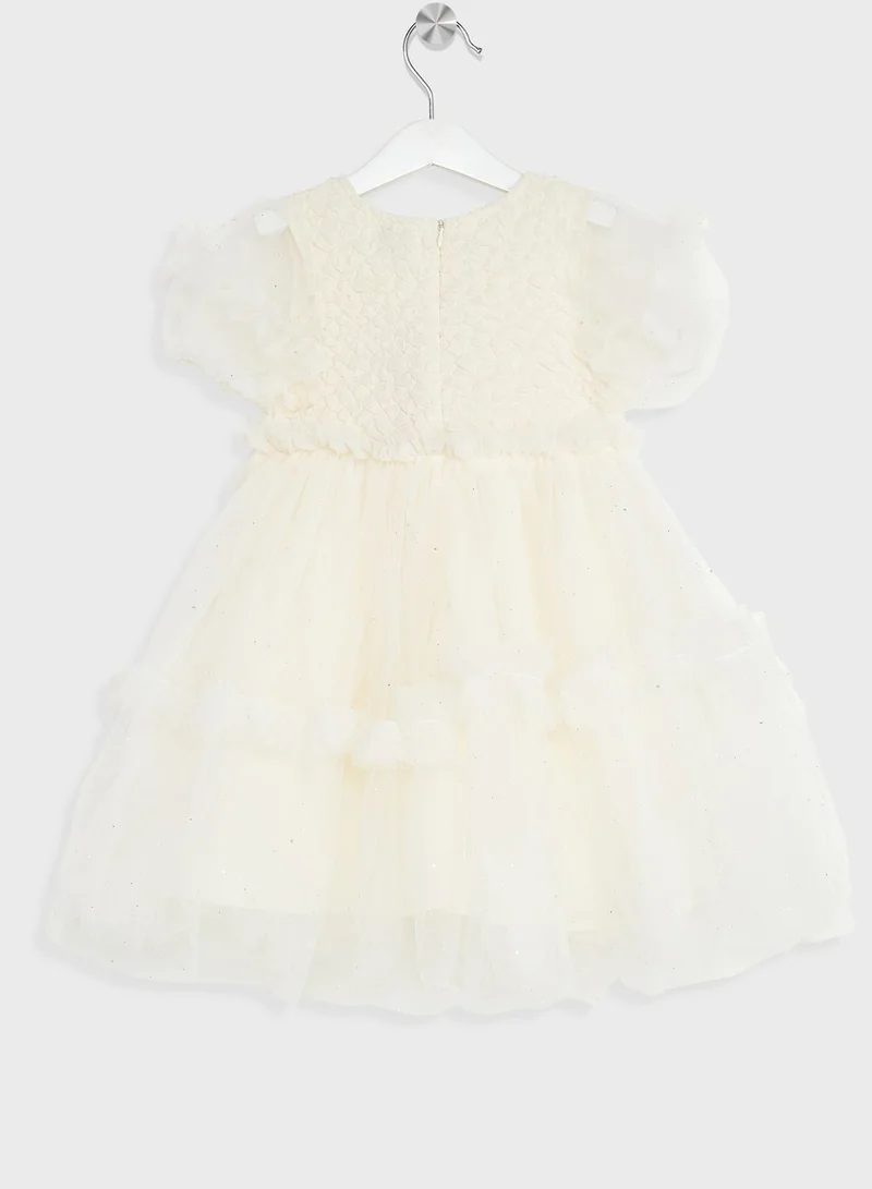 Pinata Girls Pleated Lace Evening Dress