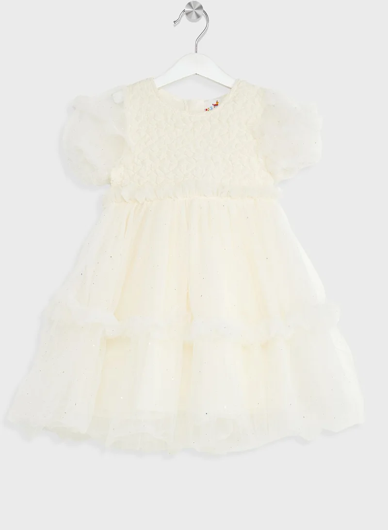 Pinata Girls Pleated Lace Evening Dress