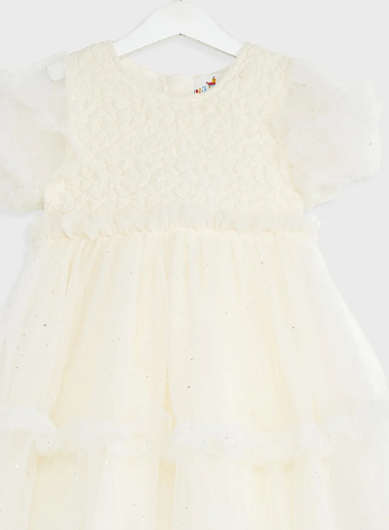 Pinata Girls Pleated Lace Evening Dress