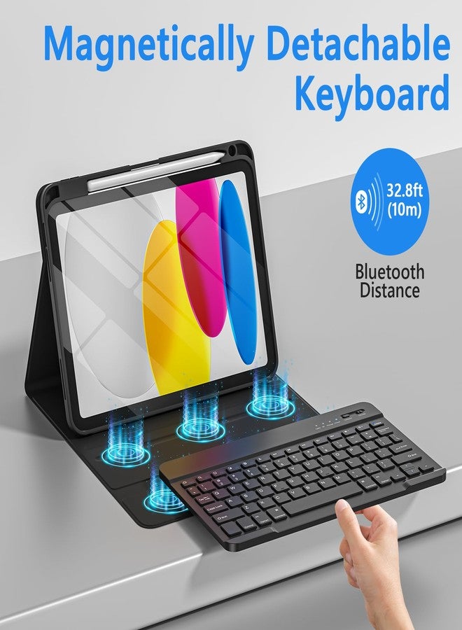 تاييانج جراب TaIYanG لجهاز iPad من الجيل العاشر مع لوحة مفاتيح لجهاز iPad 10.9 بوصة (إصدار 2022)، أسود - Image 4