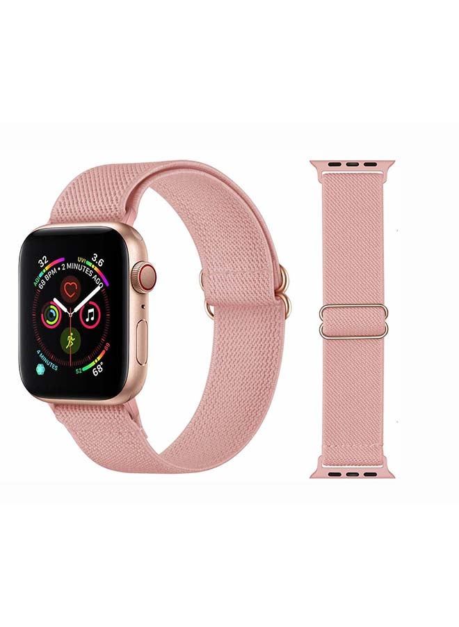 فيسوس شريط منفرد مضفر صلب قابل للتعديل لسلسلة Apple Watch Series 6/SE/5/3/3/2/1 44/42 مم وردي