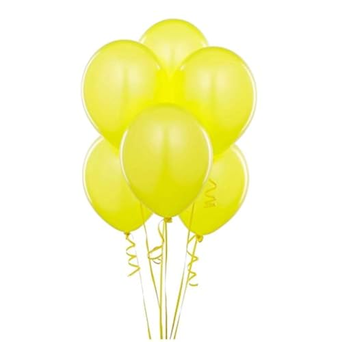 Balloonistics Metallic Shiny Peal Finish Balloons - Pack of 25 (Yellow) - Image 1