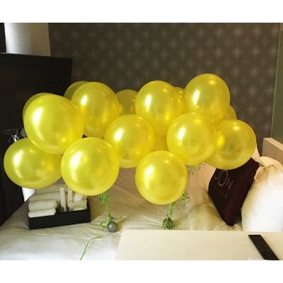 Balloonistics Metallic Shiny Peal Finish Balloons - Pack of 25 (Yellow) - Image 2