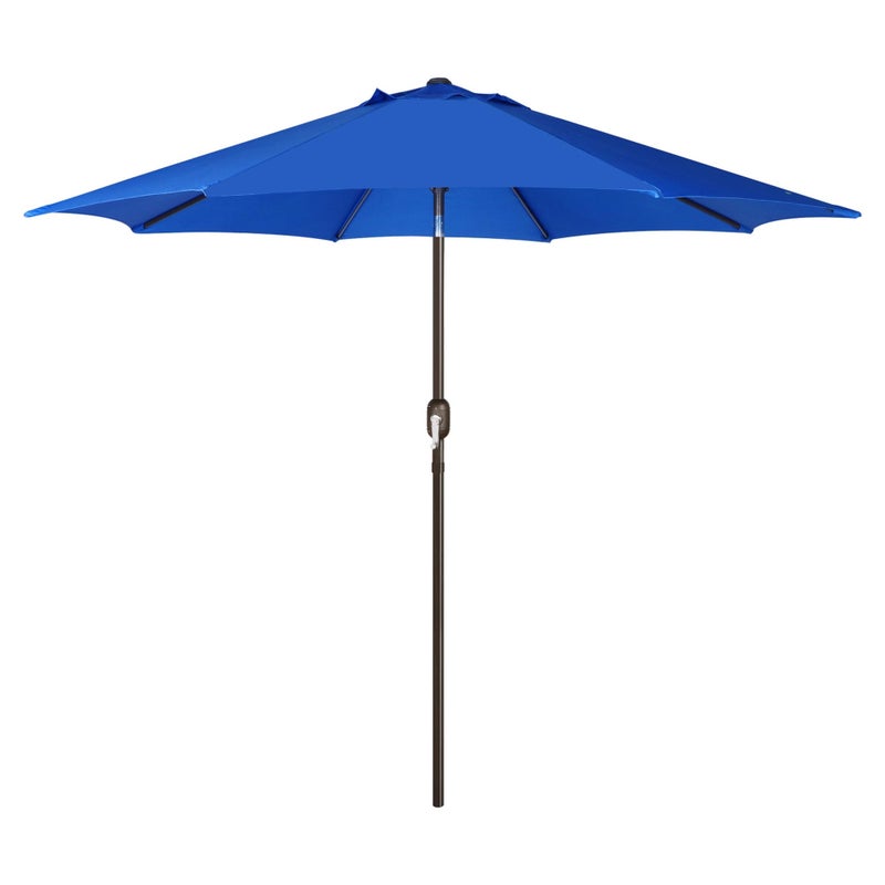 Blissun 9' Outdoor Patio Umbrella, Outdoor Table Umbrella, Yard Umbrella, Market Umbrella with 8 Sturdy Ribs, Push Button Tilt and Crank, Royal Blue - Image 1