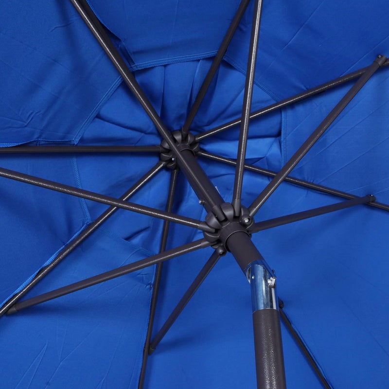 Blissun 9' Outdoor Patio Umbrella, Outdoor Table Umbrella, Yard Umbrella, Market Umbrella with 8 Sturdy Ribs, Push Button Tilt and Crank, Royal Blue - Image 3