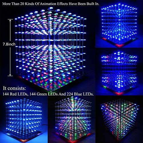 iCubeSmart 3D Led Cube DIY Electronics Kit 8x8x8 Led Cube DIY Soldering Project Kit3D8SMULTI - Image 5