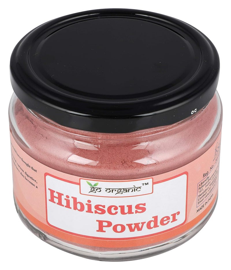 Go Organic Hibiscus Powder For Skin And Hair 150 gGlass Jar Packing - Image 1