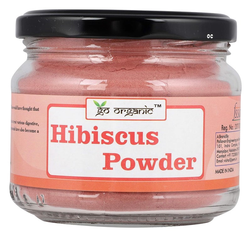 Go Organic Hibiscus Powder For Skin And Hair 150 gGlass Jar Packing - Image 2