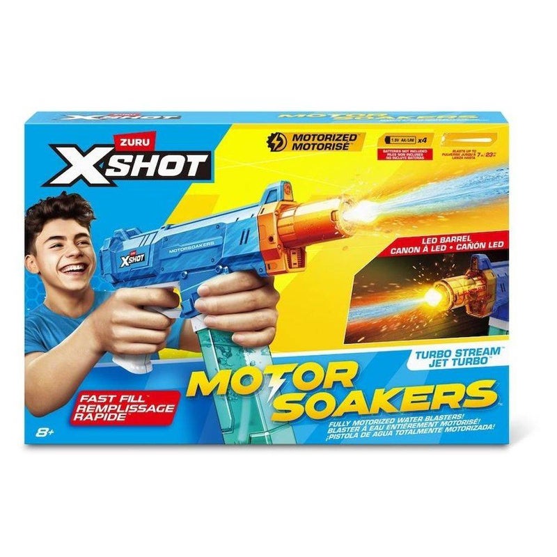 X-Shot Turbo Stream Motor Soakers Fully Motorized Water Blaster (Blue/Orange) - Image 1