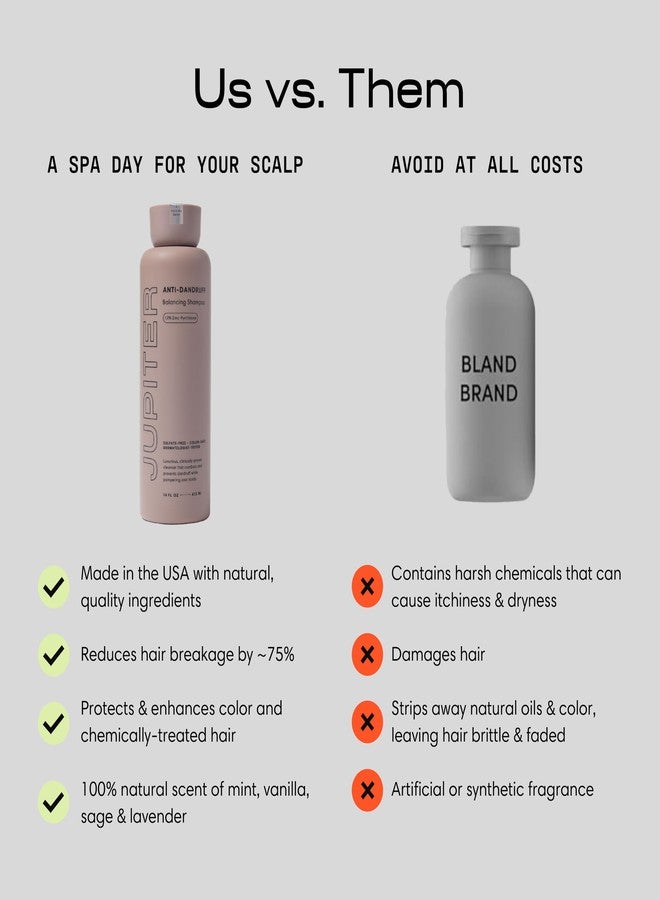 Jupiter Anti Dandruff Shampoo - Shampoo for Men & Women for Flaky, Itchy, Oily, & Dry Scalp - Nourishes Scalp and Reduces Breakage & Flakes - Color-Safe, Sulfate-Free, Paraben-Free - 2 Pack - Image 5