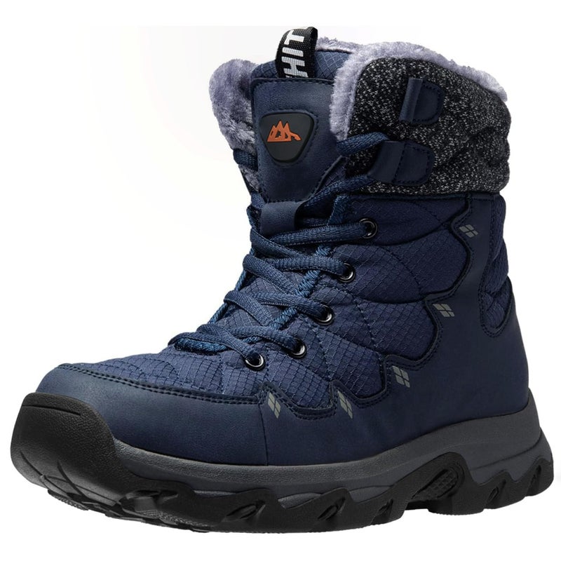 TRAILBLITZ Men's Winter Snow Boots Water Resistant Anti-Slip Warm Outdoor Lightweight Comfortable Durable 7.1 IN Height Hiking Shoes (10 Men, Blue) - Image 1