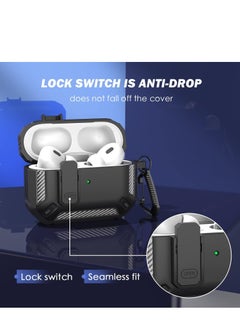 Generic Airpods Pro 2 Case 2022, Airpods Pro 2 Locking Case with 3-in-1 Cleaning Tool, Drop-Proof Hard Case Rugged Shock Sleeve with Key Fob, Compatible with Apple Airpods Pro 2 2022 (Black/Gray  - Image 2