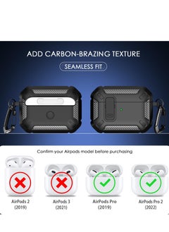 Generic Airpods Pro 2 Case 2022, Airpods Pro 2 Locking Case with 3-in-1 Cleaning Tool, Drop-Proof Hard Case Rugged Shock Sleeve with Key Fob, Compatible with Apple Airpods Pro 2 2022 (Black/Gray  - Image 4