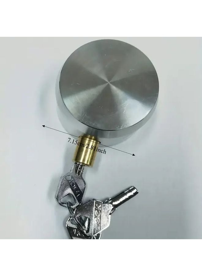 Heavy Duty Silvery Hockey Puck Trailer Lock Anti Shear Anti Saw Tamper Proof Security Cylinder - Image 1
