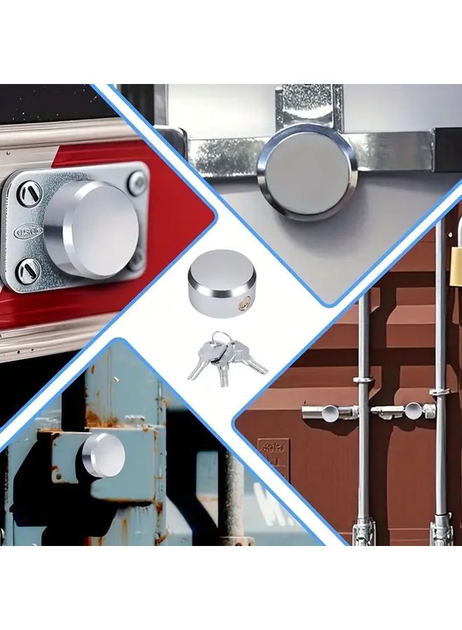 Heavy Duty Silvery Hockey Puck Trailer Lock Anti Shear Anti Saw Tamper Proof Security Cylinder - Image 2