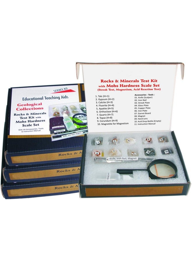 rocksmins 01 Mohs Hardness Scale Set With Rocks & Minerals Test Kit Activity - Image 2