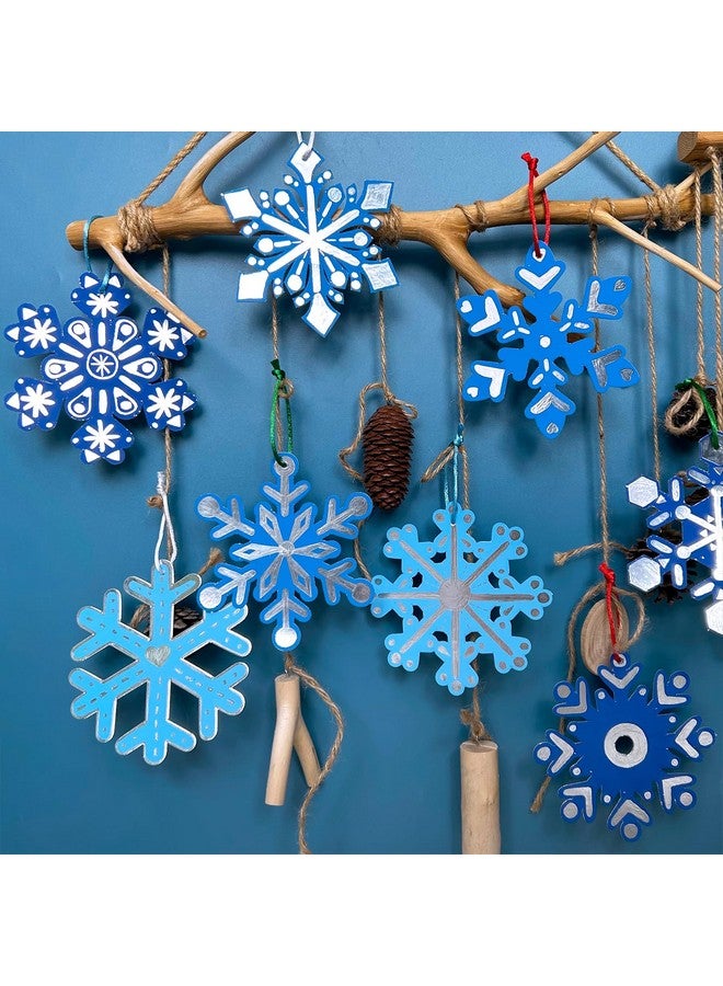 Winlyn 56 Sets 8 Styles Magic Color Scratch Blue Snowflake Ornaments Decorations Scratch Art Christmas Craft Kits Winter Crafts For Kids Holiday Seasonal Home Classroom Activities Party Favors - Image 4