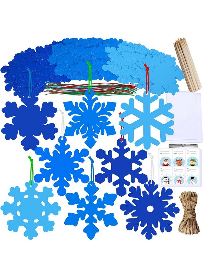 Winlyn 56 Sets 8 Styles Magic Color Scratch Blue Snowflake Ornaments Decorations Scratch Art Christmas Craft Kits Winter Crafts For Kids Holiday Seasonal Home Classroom Activities Party Favors - Image 2