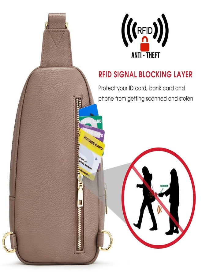 Kattee Sling Bag for Women Crossbody, Soft Leather Fanny Packs for Women, Small Crossbody Chest Bag with RFID Blocking - Image 5
