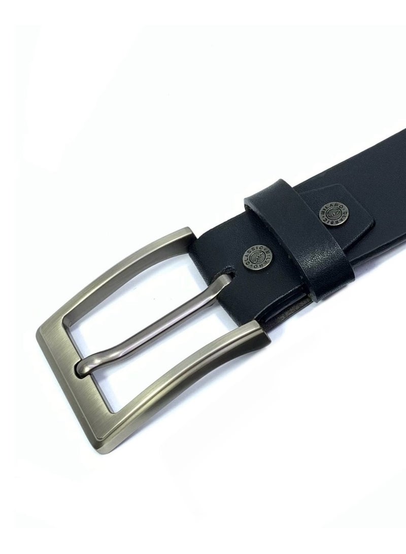 Classic Milano Genuine Leather Belt Men - Semi-Casual Men's Belts & Party Wear Belt, Casual Outfits, Gifts - Black & Brown Men’s Leather Belt for Men - Image 3