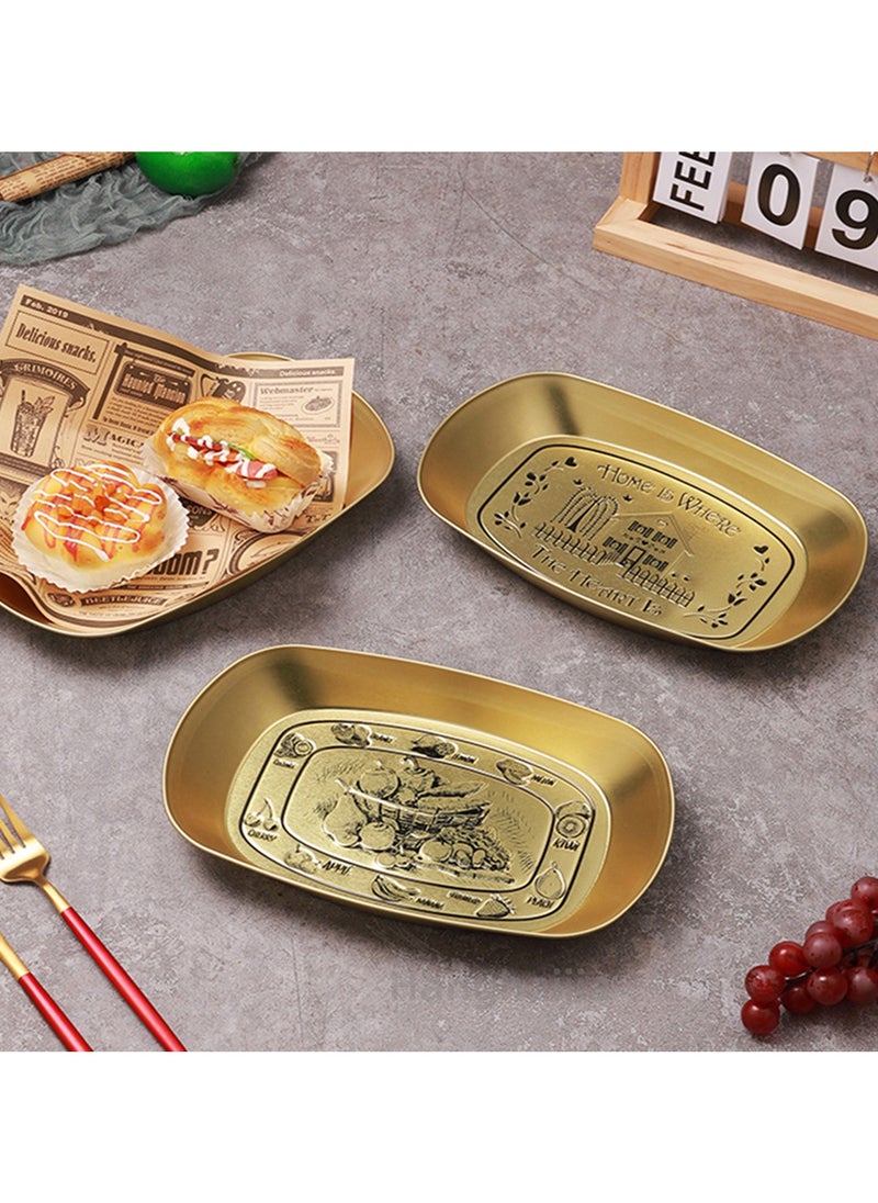 Hanghaijia - Gold Tinplate Outdoor Products Camping Tableware, Home Kitchen Fruit Dried Fruit Food Vegetable Storage Tray - Image 1