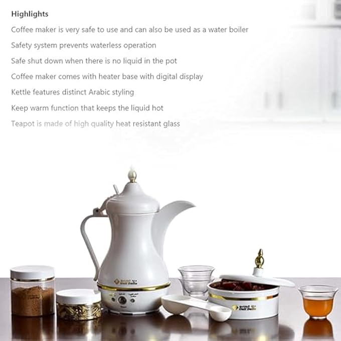 rayihni Gulf Dalla Arabic Coffee Maker Set  400Ml Traditional Coffee Pot For Arabic  Gulf Coffee Preparation - Image 4