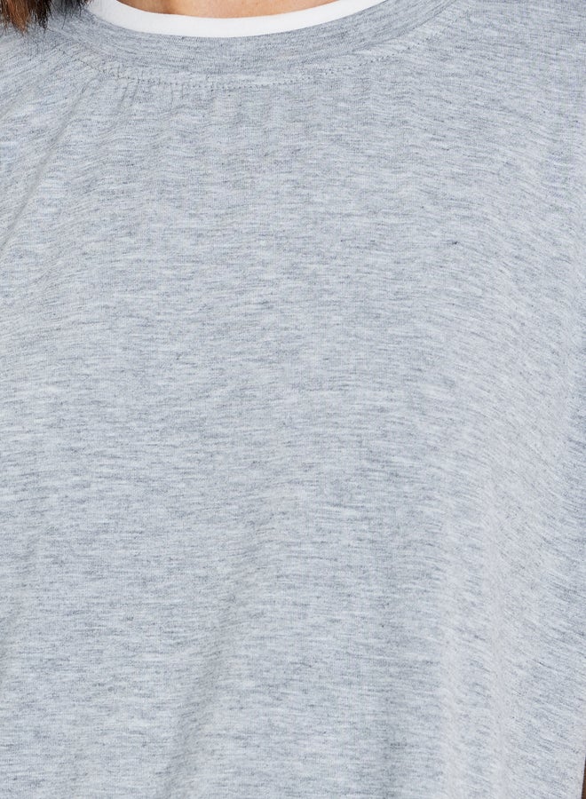 Take Two Contrast Trim Short Sleeve Oversized T-Shirt - Image 3