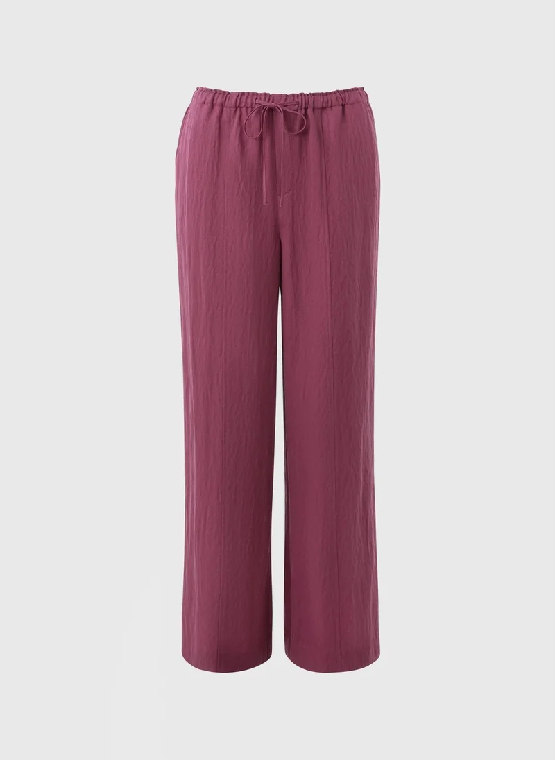 Matalan Raspberry Lyocell Wide Leg Trousers