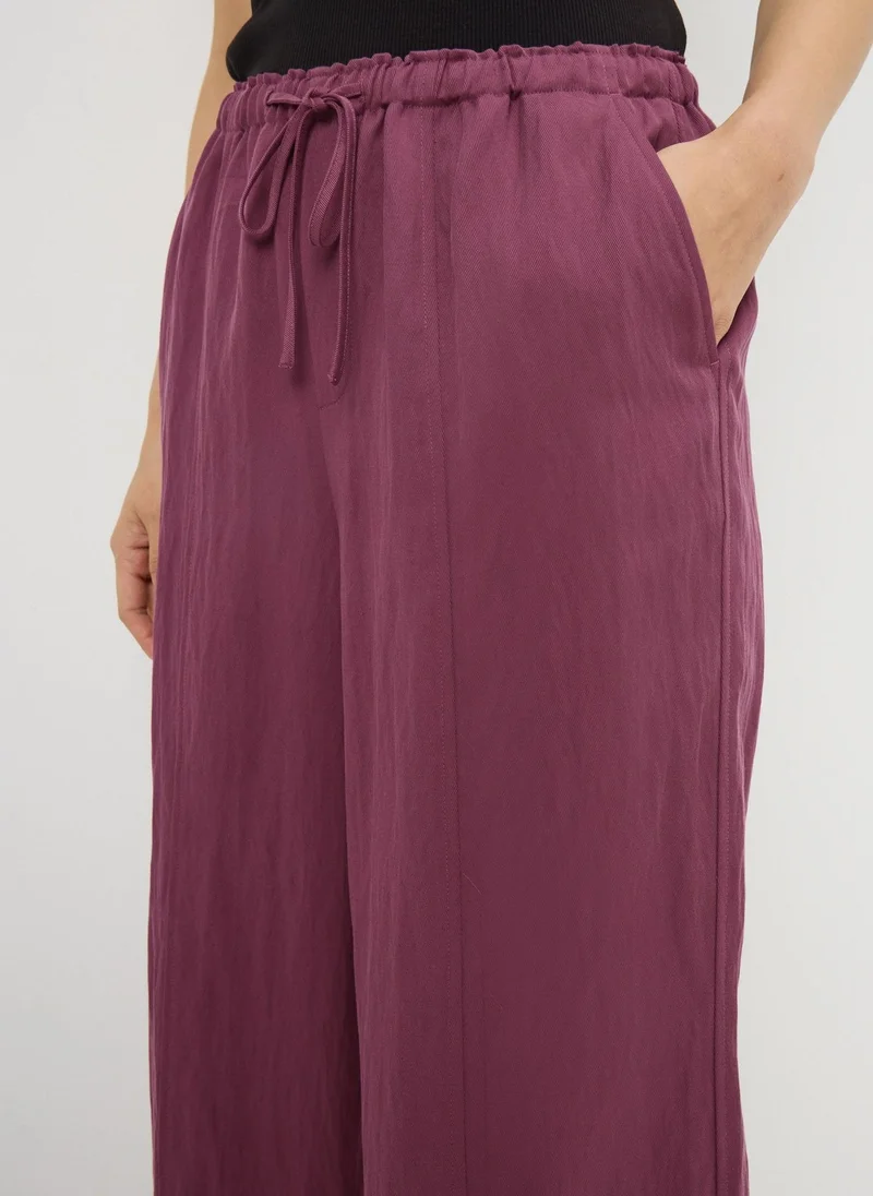 Matalan Raspberry Lyocell Wide Leg Trousers